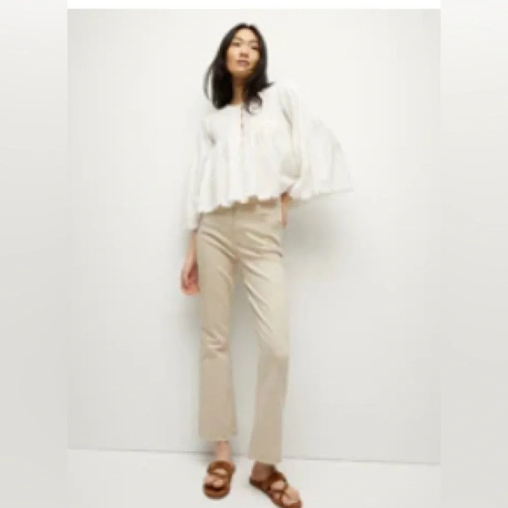 Veronica Beard Carolina Ankle Skinny Flare High Rise Jean in Stone Khaki 25 NWT - Picture 1 of 6